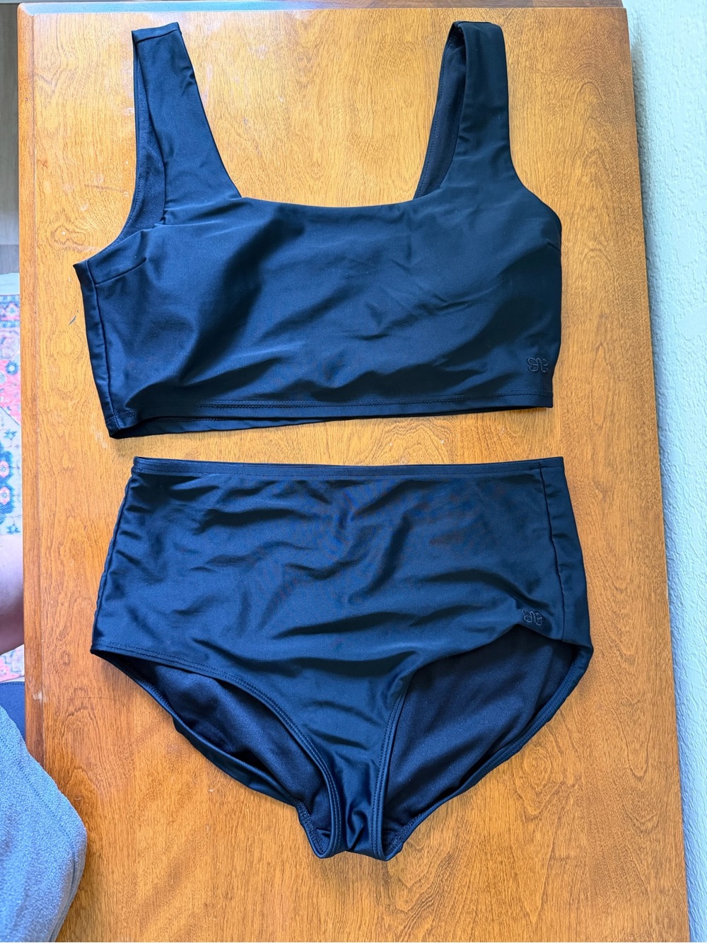 Albion Black Olivia Swim Top with Black High-Waisted Bottoms